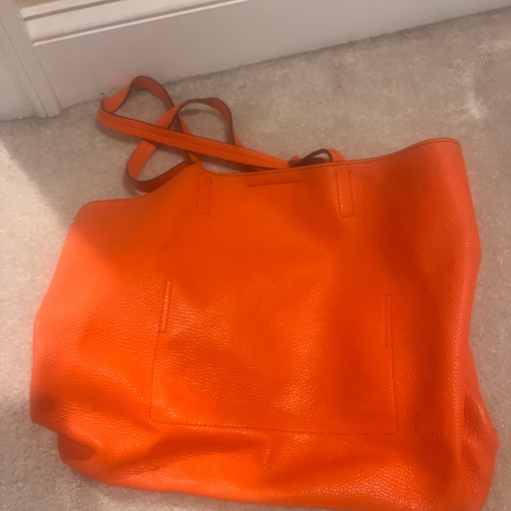Banana Republic Orange Leather Tote